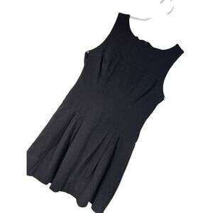 NWOT! WHITE HOUSE BLACK MARKET! RICH BLACK DROPPED WAIST, PLEATED SKIRT DRESS! 6